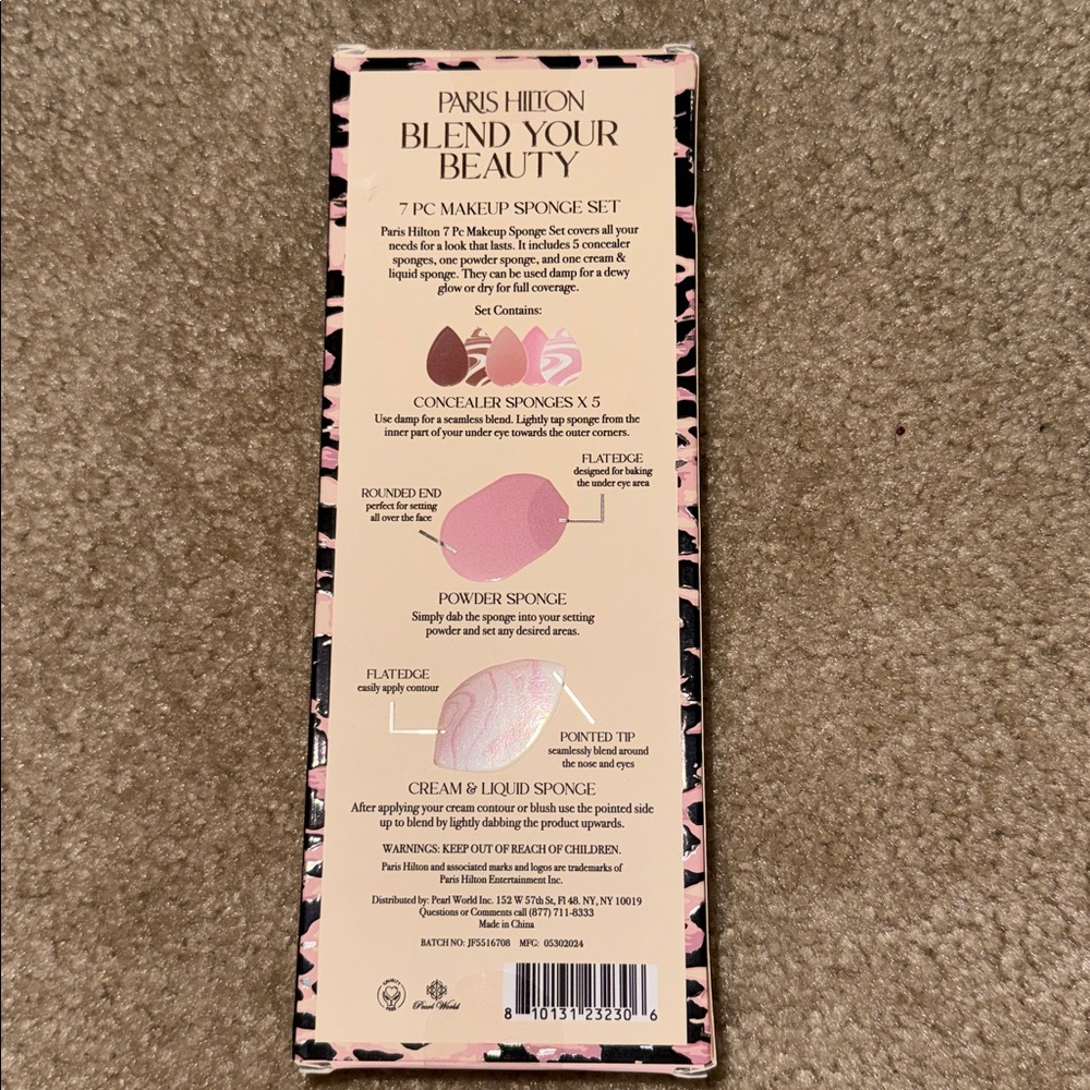 Paris Hilton Blend Your Beauty 7-Piece Sponge Set, NEW - Picture 4 of 4